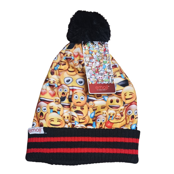 Emoji Unisex Beanie Knit Pom Pom Winter Hat One Size New - Picture 12 of 16